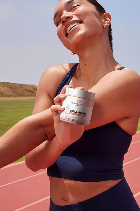 Glow up and go. ✨ Wunderfit Collagen Peptides fuel your active lifestyle with 10g of grass-fed collagen for strong muscles, healthy joints, and radiant skin. Mix, sip, shine.       Shop the link in bio!   .   #wunderfitlabs #digestion #superfood #supplements #energy #workoutdrink #healthyliving #workoutsupplements #superfoods #weightloss #energyfitness #womenshealth #healthy Smoothie Collagen, Supplements Photography, Supplement Photography, Workout Drinks, Superfood Supplements, Healthy Joints, Sports Supplements, Strong Muscles, Workout Supplements