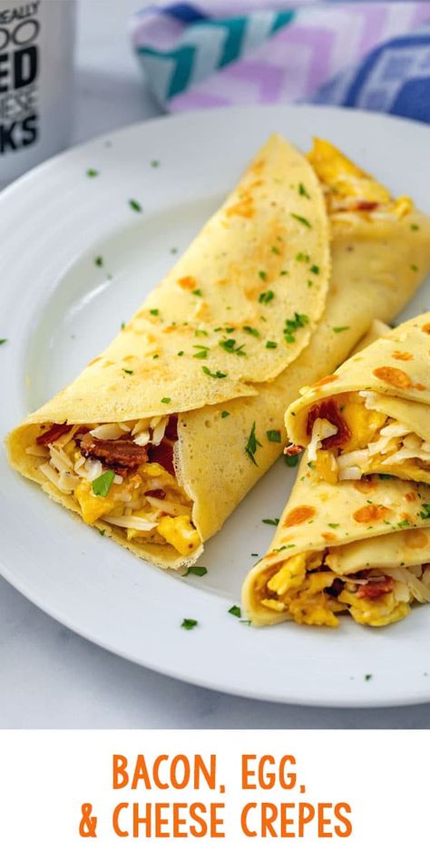 Breakfast Crepes Filling, Crepe Recipe Filling, Savory Crepes Filling, Crepes Easy, Crepes Recipe Breakfast, Dinner Crepes, Cheese Crepes, Crepe Recipe Savory, Easy Crepe Recipe