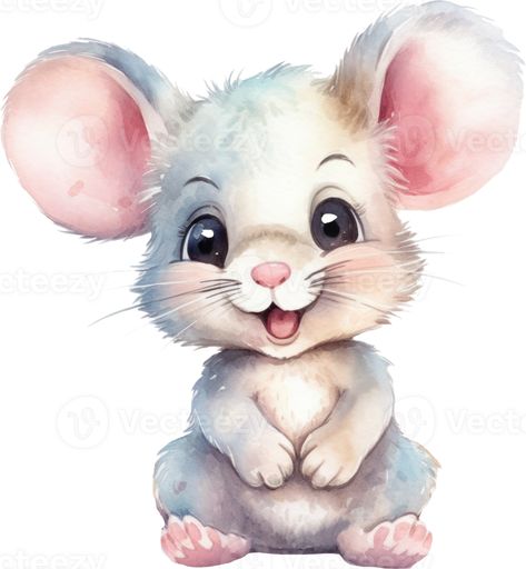 Figurine, Mouse Watercolor, Maus Illustration, Baby Print Art, Mouse Illustration, Mouse Pictures, Baby Animal Drawings, Mouse Drawing, Baby Illustration