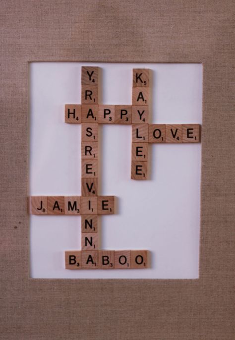 DIY: Scrabble Board Picture Frame | The Blondielocks | Life + Style Diy Scrabble, Scrabble Game, Scrabble Board, Rubber Cement, Scrabble Frame, Scrabble Letters, 6th Anniversary, Thinking Outside The Box, More Words