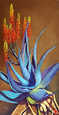 Aloe Candles by Anna Lisa Leal, Fine Art, LLC, Pastel, 32 x 16 x Framed Abstract Plants, Protea Art, Plants Art, Pastel Crayons, Watercolor Projects, Flower Paintings, Plant Art, Artist Websites, Cacti And Succulents