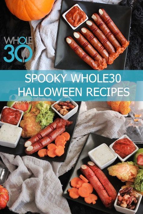 Delight your kiddos (or grown up kids) with these spooky, creepy and 100% Whole30 compliant Halloween recipes. #Whole30 #Halloween #Healthy #Whole30Recipes Paleo Halloween Recipes, Halloween Treats Party, Whole30 Food List, Whole 30 Meal Plan, Healthy Halloween Snacks, Ww Points, Primal Kitchen, Whole30 Recipes, Allergy Free Recipes