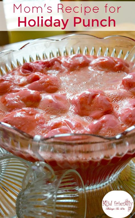 Punch With Sherbet, Raspberry Sherbert Punch, Cranberry Holiday Punch, Lime Sherbert Punch, Raspberry Sherbet Punch, Homemade Punch, Pink Punch Recipes, Raspberry Sherbert, Punch Recipes For Kids