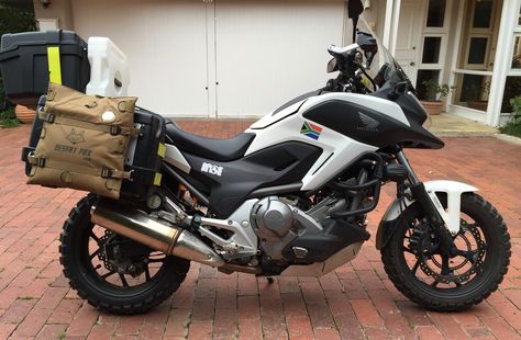 Honda NC700X DCT Adventure ready Cape Town to Kenya 2 Honda Motorcycles, Honda Ct125, Honda Cb 500, Bmw Scrambler, Dual Sport Motorcycle, Motorcycle Travel, Sport Touring, Adventure Motorcycling, Moto Bike