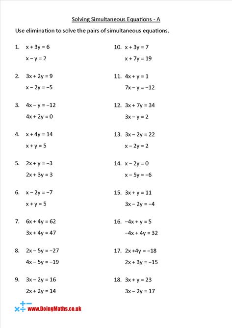 Quadratic Equations - Free worksheets, PowerPoints and other resources for GCSE Simultaneous Equations Worksheets, Algebra For Beginners, Beginner Math Worksheets, Class 7 Maths Worksheet, Gcse Worksheets, Basic Algebra Worksheets, Algebra Equations Worksheets, Solving Algebraic Equations, Equations Worksheets