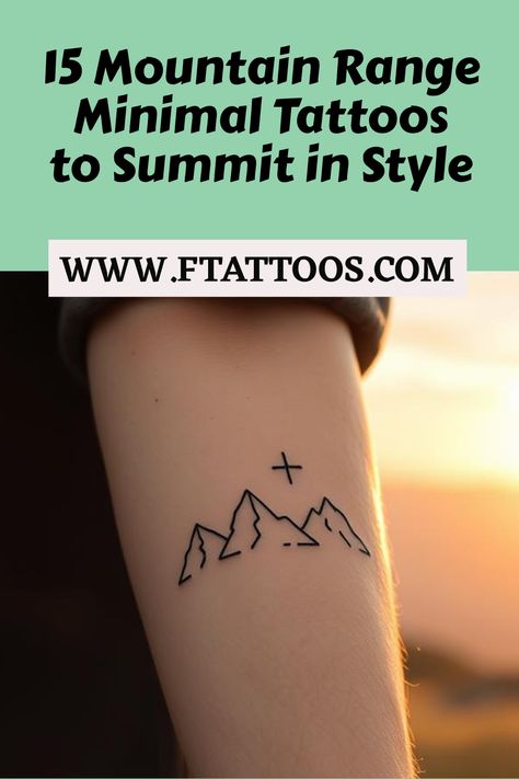 Adventure awaits with these 15 stunning mountain range minimal tattoos that embody your love for nature; discover which design will tell your story! Simple Mountain Tattoos For Women, Watercolor Mountains Tattoo, Simple Mountain Tattoo, Minimal Mountain, Geometric Mountain Tattoo, Mountain Range Tattoo, Mountain Tattoo Simple, Mountain Tattoo Design, Minimal Tattoos