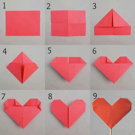 Origami Heart With A Hidden Message Hart Origami, Paper Hearts Origami, Sticky Note Crafts, Easy Origami Heart, Sticky Note Origami, Hearts Paper Crafts, Paper Heart Garland, Paper Folding Crafts, Origami Paper Folding