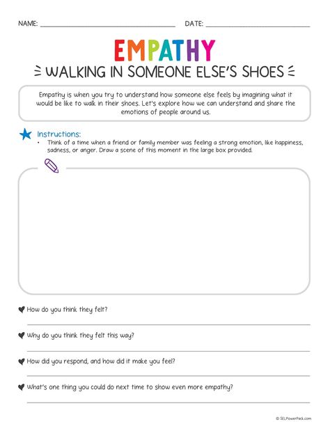 empathy Empathy Group Activities, Empathy Exercises, Empathy Worksheet, Kindness Activities For Kids, Counselling Activities, Social Emotional Learning Games, Child Therapy Activities, Empathy Lessons, Empathy Activities