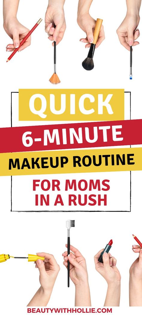 My Easy & Fast 6-Minute Morning Makeup Routine Quick And Easy Makeup Routine, Make Up Steps Simple, Easy Morning Makeup Routine, Super Easy Makeup For Beginners, 15 Minute Makeup Routine, Quick And Easy Makeup Looks, How To Do Makeup For Beginners Step By Step, Easy Work Makeup Mornings, Cute Easy Makeup Ideas