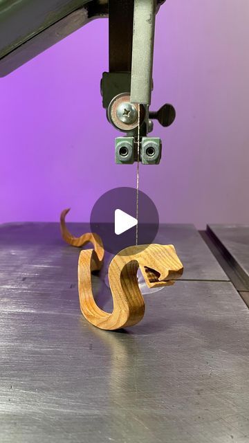 Bandsaw Projects Ideas, Wittling Beginner, Band Saw Projects Ideas, Scroll Saw Ideas, Wood Work Ideas, Wood Snake, Snake Carving, Wooden Snake, Wood Craft Ideas