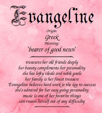 Meaning of the name Evangeline Evangeline Name, Florence Name Meaning, Christine Name Meaning, Wattpad Names, Evangeline Name Meaning, Beatrice Name Meaning, Josephine Name Meaning, Boy Names List, Dangerous Quotes