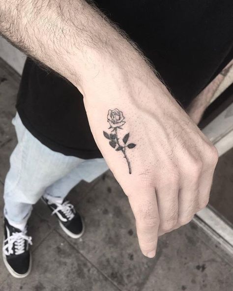 1000+ ideas about Small Tattoos For Men on Pinterest | Geometric ... Tattoo Son, Tatuagem Masculina Pequena, Rose Hand Tattoo, Rose Tattoos For Men, Small Rose Tattoo, Men Tattoos, Stylish Tattoo, Small Tattoos With Meaning, Skeleton Hand Tattoo