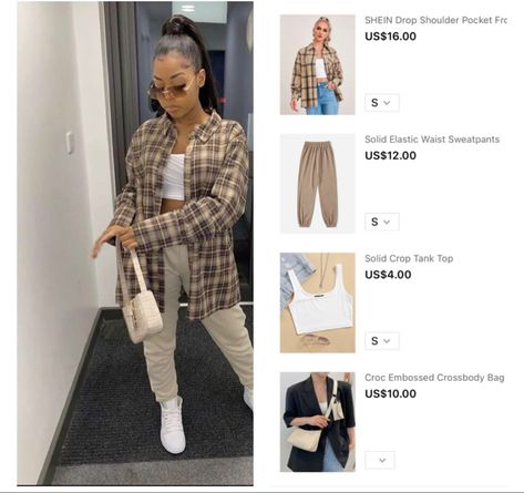 Fall outfit inspo. #Shein #fall #2022 #fall2022 #flanneloutfit #blackgirl #collegeparty Shein Leggings Outfit, Recreating Shein Outfits, Shein Outfits Winter 2022, Shien Outfit Idea Fall, Casual Shein Outfits, Classy Shein Outfits, Shein Dress Outfit Ideas, Winter Outfits Blackgirl Shein, Fall Outfits From Shien