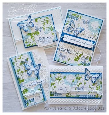 Stampin Up Enchanting Details Dies, Cards With Butterflies, Ruth 1, Blue Cards, Rose Paper, Making Greeting Cards, Up Book, Butterfly Cards, Stamping Up Cards