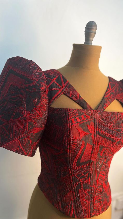 Damask Blouse Styles, Ankara Nikah And Top For Ladies, Damask Top Styles Nigeria, Damask Top Styles, Ankara Bustier Top, Ankara Tops Blouses, Ankara Top Styles, African Maxi Dress Ankara, African Tops For Women