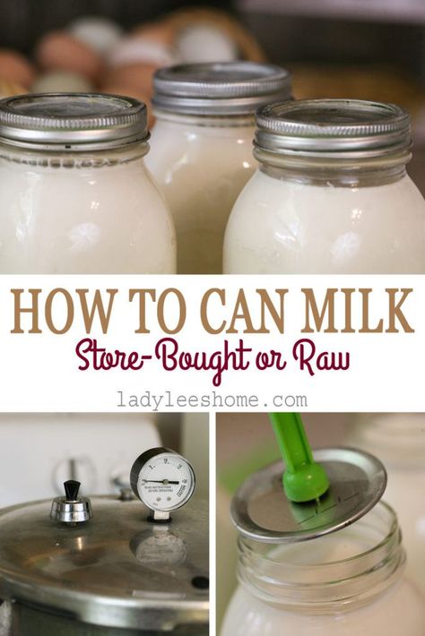 Foodsaver Hacks, Canning Milk, Canning Granny, Milk Cows, Goat Milk Recipes, Cows Milk, Pressure Canning Recipes, Canning 101, Canning Process