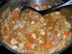 Basque Soup...looks just like the soup at Benji's here in town. Soooo good any time but best on a cold winter night :D Basque Cabbage Soup Recipe, Basque Soup Recipe, Basque Soup, Basque Recipes, Europe Recipes, Basque Food, South Europe, Cooking Crafts, Making Soup