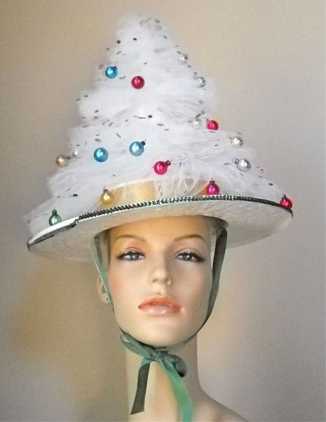 Goofy Christmas, Tacky Christmas Party, Christmas Tree Party, Christmas Party Hats, Christmas Tree Hat, Tacky Christmas Sweater, Crazy Hat Day, Christmas Sparkle, Kitsch Christmas