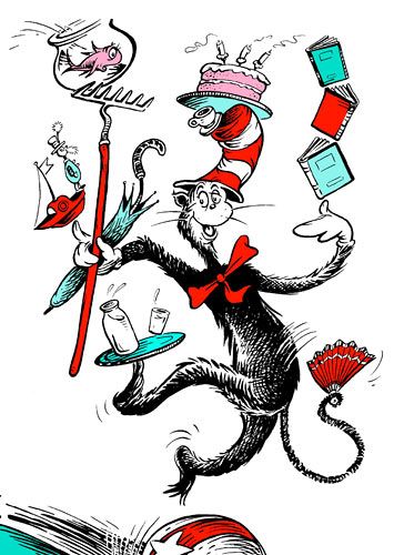 The Cat In The Hat multitasking/juggling and a recipe for chicken chile verde burritos on the blog! The Juggler — All Good Things Dr. Seuss Book, Seuss Classroom, Oliver Jeffers, Dr. Seuss, Dr Seuss Quotes, The Cat In The Hat, Seuss Quotes, Dr Suess, Nursery Inspo