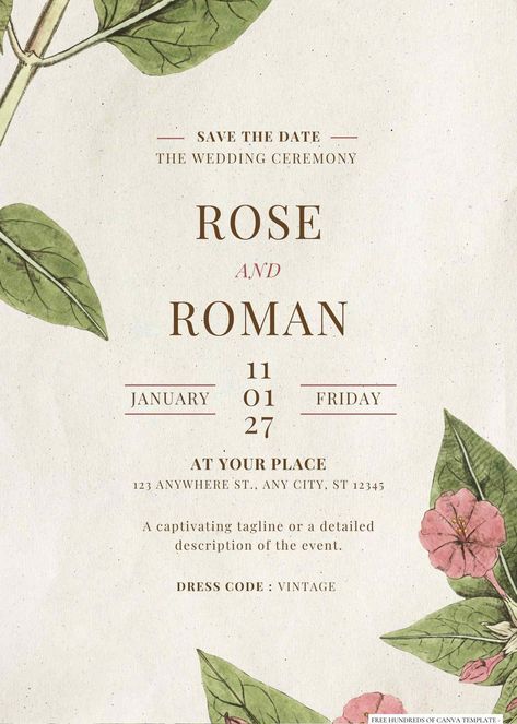 Digital Invitations Design, Construction Birthday Invitations, Modern Invitations, Free Wedding Invitation Templates, Canva Wedding, Floral Cards Design, Contemporary Vintage, Boy Birthday Invitations, Luxury Wedding Invitations