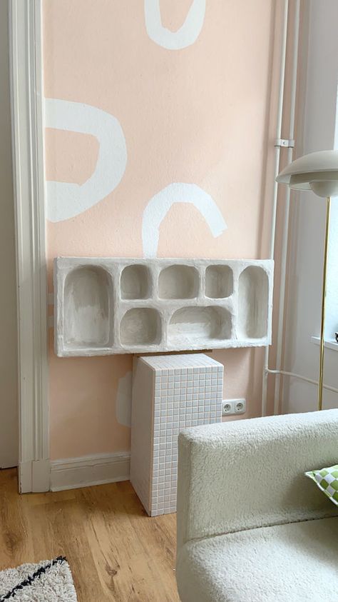 Plaster Mirror, Sideboard Diy, Spiegel Diy, Cool Shelves, Diy Plaster, Add Pictures, Diy Jewlery, Diy Tile, Diy Bench