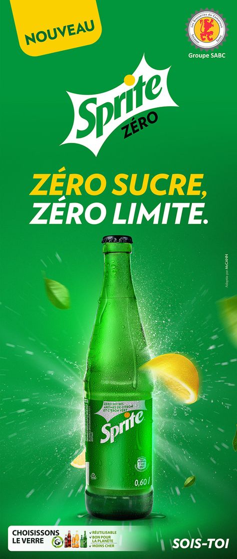 CAMPAGNE PRINT • SPRITE ZERO • FEVRIER 2020 on Behance Soda Advertising Design, Sprite Advertisement, Sprite Design, Soda Advertising, Sprite Zero, Soda Ads, Juice Ad, Beverage Poster, Digital Marketing Design