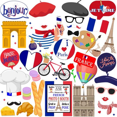 PRICES MAY VARY. 💯Ooh La La Moments - Elevate your french decorations party vibes with 40pcs french themed party decorations. Dive into the spirit of France with Eiffel Towers, berets, baguette, Arc de Triomphe, bonjour sign and other french culture patterns, make sure everyone can find their favorite paris france photo props and strike a funny pose sign fits in a standard photo picture frame. 💯Vive la Quality - Revel in the premium quality of our french birthday party decorations, designed wi French Themed Party Decorations, French Party Decorations, French Birthday Party, Paris Theme Party Decorations, Paris Theme Decor, Paris Party Decorations, French Themed Parties, Paris France Photos, French Baby Shower