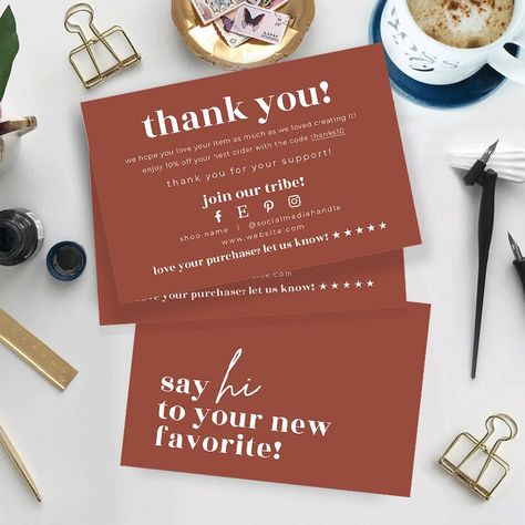 Small Business Package, Direct Mailer, Thank You Card Design, Small Business Packaging Ideas, Business Packaging, Small Business Packaging, Business Thank You Cards, Canva Elements, Business Thank You