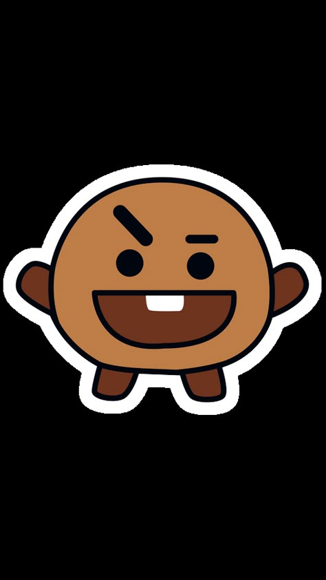 BTS BT21 Shooky Suga Sticker. Suga's BT21 character is a magical cookie named Shooky. Which is the smallest of BT21 characters.. Bts Emoji, Bts Bt21, Pop Stickers, Cute Doodles Drawings, Bts Drawings, Bts Chibi, Line Friends, Bts Fans, Doodle Drawings