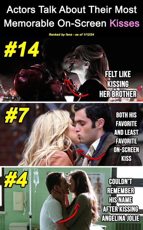 Most professional actors are not ones to publicly kiss and tell. But, thankfully these famous actors did not hold back any juicy details when talking about their most memorable on-screen smooches. Kissing and lovemaking scenes in movies and television are like a well-choreographed dance. All of the movements are rehearsed, often with dozens of crew members watching.... #hollywoodkisses #onscreenromance #famousactors #moviemagic #behindthescenes #memorablesmooches #actorconfessions #screenpassion Movie Kissing Scene, Crew Movie, Through My Window Kiss Scene, Best Movie Kisses Scene, Movie Posters Kissing Booth, Movies Like Kissing Booth, The Kissing Booth Hot Scenes, Movie Kiss, Smooch Kiss