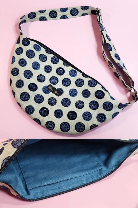 You can easily and quickly make a round shoulder bag / sling bag Large Sling Bag Pattern, Sling Bag Patterns To Sew, Crescent Bag Pattern Free, Crossbody Sling Bag Pattern, Diy Sling Bag Pattern, Sling Bag Pattern Free, Diy Sling Bag, Sling Bag Pattern, Round Shoulder Bag