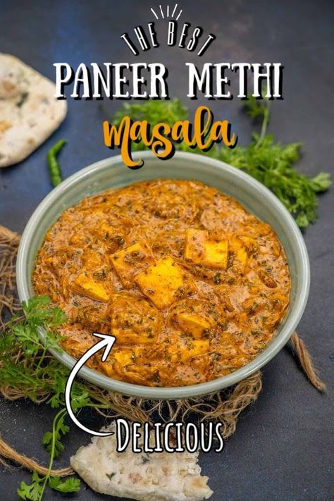 Paneer Methi Recipes, Methi Paneer Recipe, Easy Recipe Vegetarian, Methi Paneer, Paneer Gravy, Paneer Curry Recipes, Paneer Masala Recipe, Methi Recipes, Curry Recipes Easy