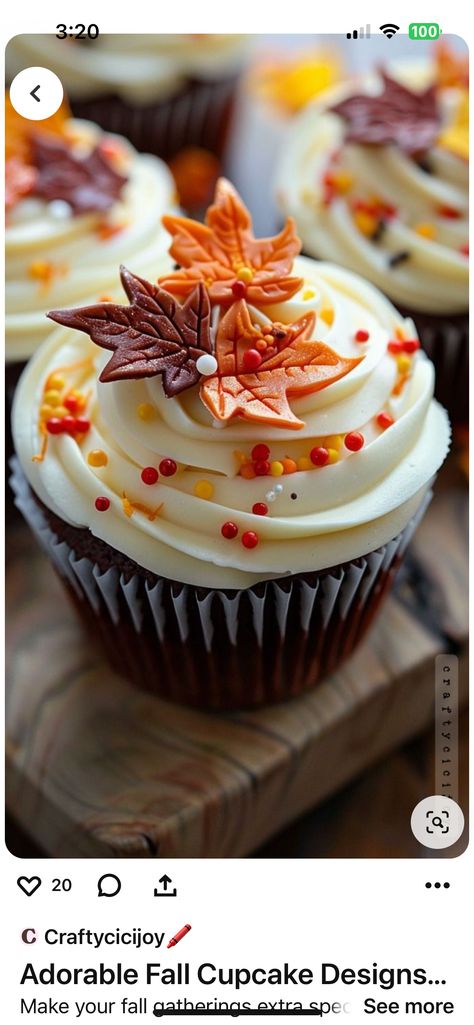 Aesthetic Fall Cupcakes, Cupcakes Decorated Like Pumpkins, Pretty Fall Cupcakes, Pumpkin Cupcake Decoration, Cupcake Ideas Fall, Cute Fall Dessert Ideas, Fall Wedding Cupcakes Ideas Rustic, Cupcakes Decoration Fall, Autumn Wedding Cupcakes