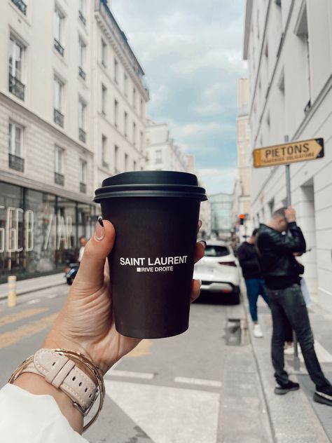 Saint Laurent Coffee, France Coffee, Coffee In France, Paris Coffee Shop Aesthetic, Ysl Cafe Paris, Expensive Coffee, Coffee House, Yves Saint Laurent, Coffee Shop