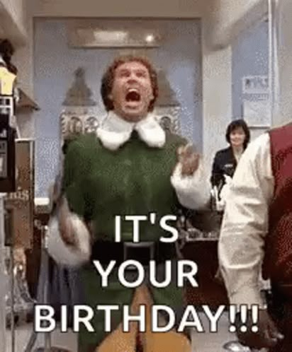 Holiday Classics Elf GIF - HolidayClassics Elf Christmas - Discover & Share GIFs Happy Birthday Co Worker Funny Humor, Happy Birthday Meme Gif, Happy Birthday Funny For Her, Happy Birthday Wishes Funny, Christmas Birthday Wishes, Happy Birthday Humorous, Elf Gif, Happy Birthday Fireworks, Birthday Elf