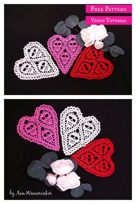 Crochet Heart Doily Free Pattern, Free Crochet Patterns Christmas, Heart Doily, Crochet Skull Patterns, Crochet Embellishments, Crochet Baby Booties Pattern, Crochet Skull, Crochet Heart Pattern, Halloween Crochet Patterns