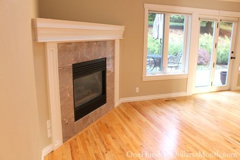 Ideas For Corner Fireplaces, Built In Next To Corner Fireplace, Small Living Rooms With Corner Fireplace, Living Room Furniture With Corner Fireplace, Removing Corner Fireplace, Updating Corner Fireplace, Corner Fireplace Surround Ideas, Fireplace On Corner Wall, Living Room Corner Fireplace Ideas