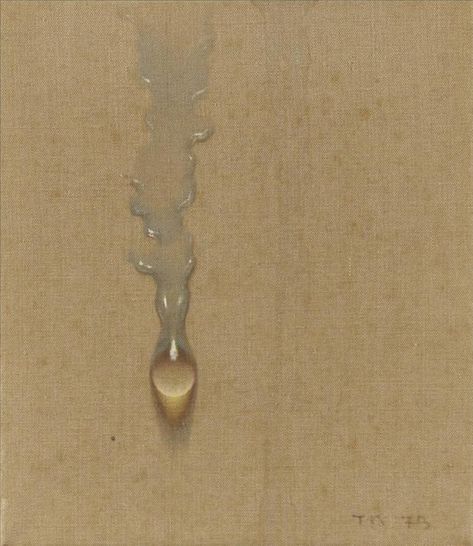 Kim Tschang-Yeul (1925-) Water Drop, 1975 (23 by 19,7 cm) Water Dripping Painting, Kim Tschang Yeul, Watercolor Water Drops, How To Draw Water Drops, Paint Water Droplets, Water Drop Painting, Water Drop Illustration, Dripping Water, Rain Painting