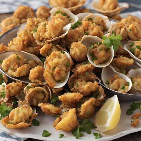 Fried Clams Recipe Fried Clams Recipe, Clams Recipe, Salad Potato, Angus Steak, Fried Clams, Homemade Tartar Sauce, Man Cooking, Clam Recipes, Cocktail Sauce