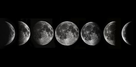 Nature, Phases Of The Moon Aesthetic, Moon Cover Photo, Moon Header, Moon Phases Pictures, Notion Photos, 8 Phases Of The Moon, Dark Header, Moon Banner