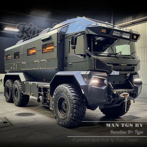 King's Campers | MAN TGS RV Baseline H® Type #man #mantruck #mantrucks #mantgs #mantgs8x8 #mantgs6x6 #mantgs440 #manconcept #mantruckandbus #manmotorhome… | Instagram Blacked Out Cars, Motorhome Conversions, Concept Vehicles Sci Fi, Futuristic Cars Design, Instagram Man, Monster Car, Bug Out Vehicle, Campervan Life, Expedition Truck