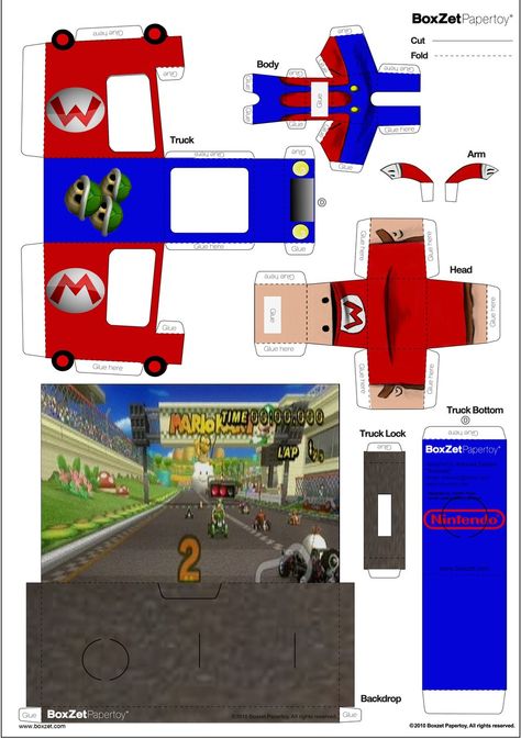 papercraft | papercraft boxzet 2 by catladymilan artisan crafts folding papercraft ... Truck Template, Cube Craft, Mario Kart Party, Mario Crafts, Car Papercraft, Mario Birthday Party, Paper Mario, Paper Doll Template, Mario Birthday