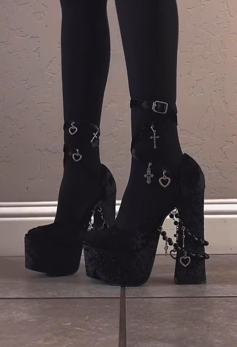 Dark Heels, Gothic Heels, Goth Platforms, Grunge Shoes, Goth Shoes, Ghost Photography, Cute Couple Gifts, Fashion Things, Grunge Fairy