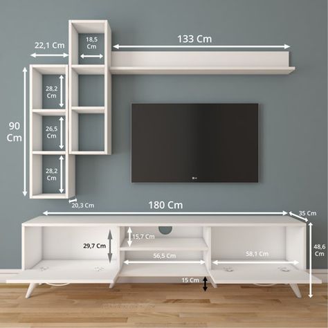 Bless international Meuble audio-vidéo pour téléviseur de 55 po ou moins Husnu et Commentaires - Wayfair Canada Tv Shelf Design, Decorating Bathroom Shelves, Tv Bord, Bungalow Style House, Stairs Design Interior, Tv Stand Decor, Living Tv, Decorating Bookshelves, Tv Shelf