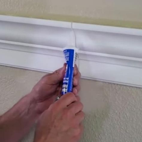 How to fill seams when installing foam crown molding. Sandable spackle is the way! Foam Crown Molding, Stud Finders, Diy Closet Shelves, Living Room Upgrades, Family Room Walls, Trim Work, Paint Primer, Crown Molding, Family Room Decorating