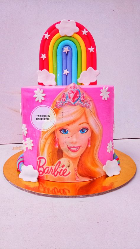 Birthday Cakes, Rainbow Barbie, Barbie Birthday Cake, Barbie Cake, Pink Barbie, Barbie Birthday, Rainbow Cake, 4th Birthday, Amazing Cakes