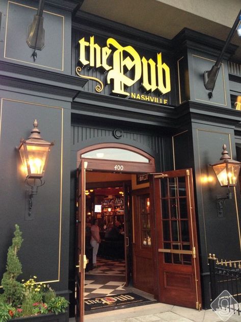 Pub Bar Design, Pub Entrance, The Gulch Nashville, Nashville Gulch, Irish Pub Design, Nashville Guru, Pub Interior Design, Irish Bar, Pub Interior