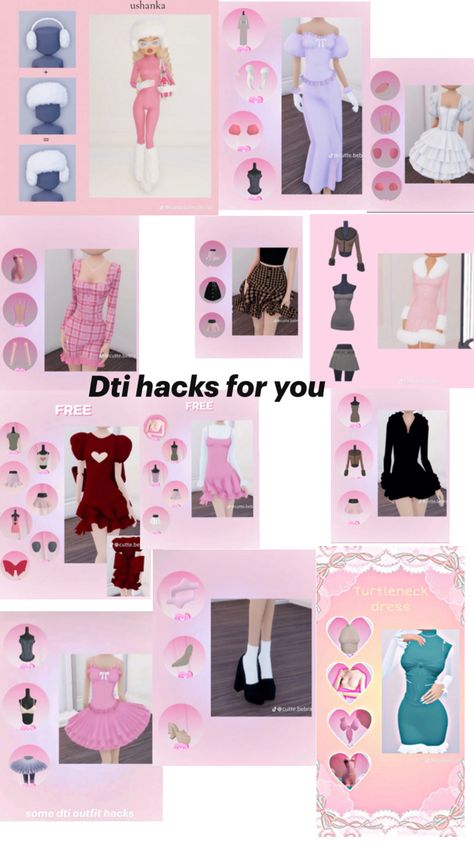 Dti hacks for those who need them💗 Dresses For Dolls, Faerie Aesthetic, Royal High Outfits Ideas Cheap, Save Outfits, Nye Outfits, Crazy Makeup, Cute Fit, Roblox Roblox, Taylor Swift Pictures