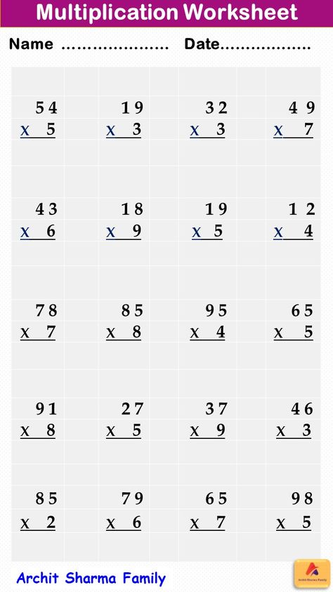 Multiplication Worksheet Maths Worksheet For Class 2 Multiplication, Maths Multiplication Worksheets, Simple Multiplication Worksheets, Multiplication Worksheets For Grade 2, Multiplication Worksheets 3rd, 3rd Grade Multiplication Worksheets, Math Worksheets Multiplication, 4th Grade Multiplication, Easy Math Worksheets