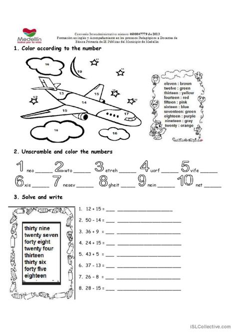 Number Recognition Worksheets, Text Features Worksheet, Math Coloring Worksheets, Nonfiction Text Features, Esl Vocabulary, English Activities For Kids, Learn Numbers, Fractions Worksheets, Free Math Worksheets